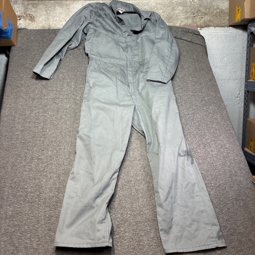 Dickies Coveralls Mens‎ 44 Grey Long Sleeve Workwear Stained Distressed